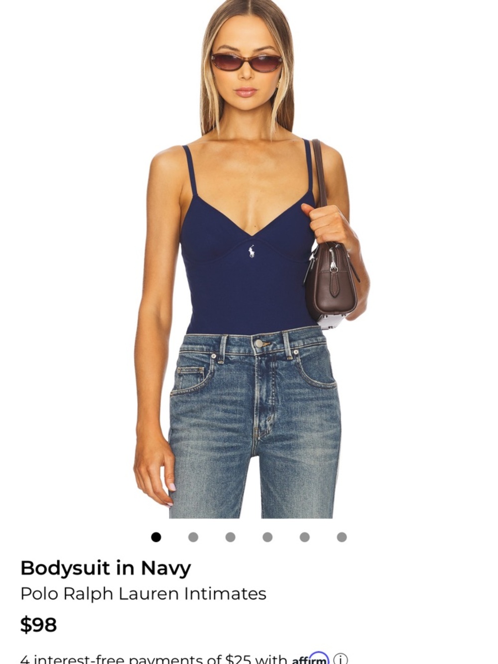 Polo by Ralph Lauren Navy V-Neck Logo Bodysuit